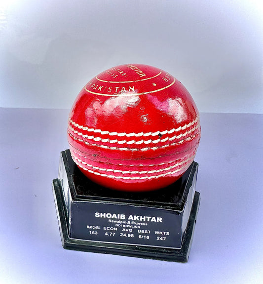 Commemorative Shoaib Akhtar red ball