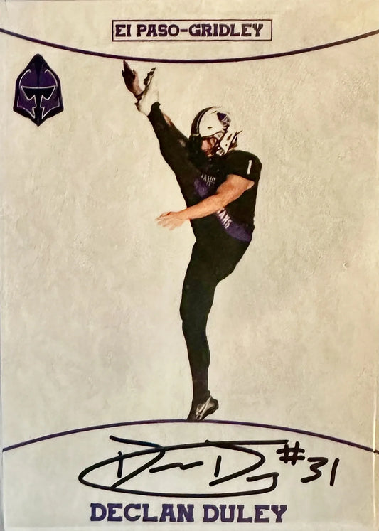 Declan Duley autographed trading card