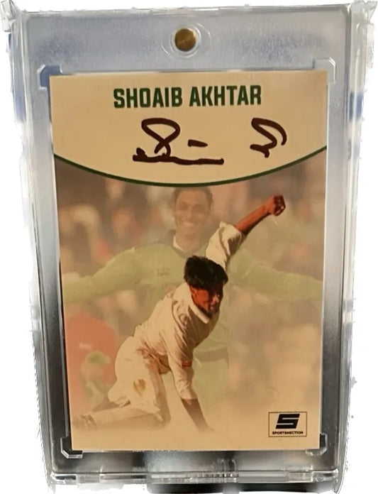 Shoaib Akhtar autographed trading card - SPORTSNECTION EXCLUSIVE