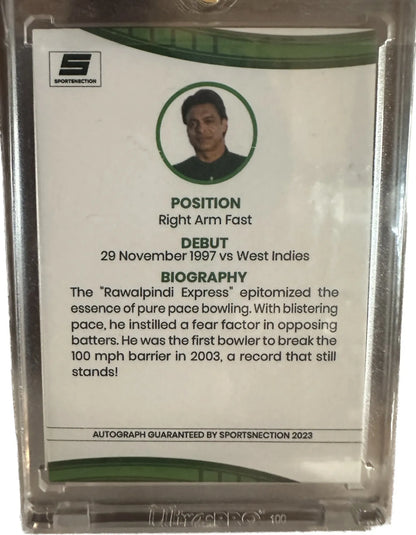 Shoaib Akhtar autographed trading card - SPORTSNECTION EXCLUSIVE