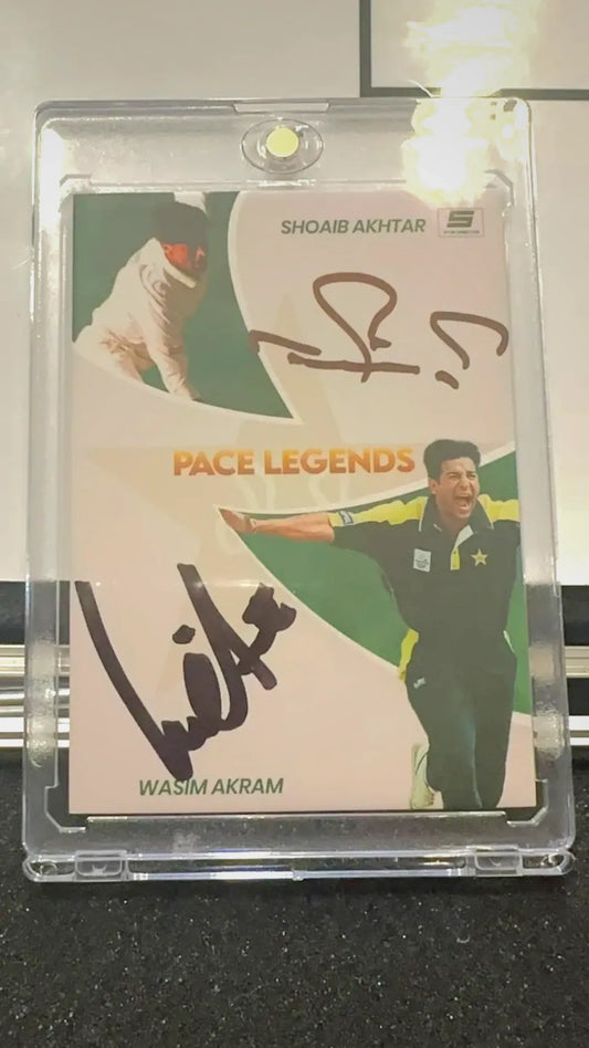 Wasim Akram / Shoaib Akhtar Pace Legends Dual On-card Autographed Card - SPORTSNECTION EXCLUSIVE!
